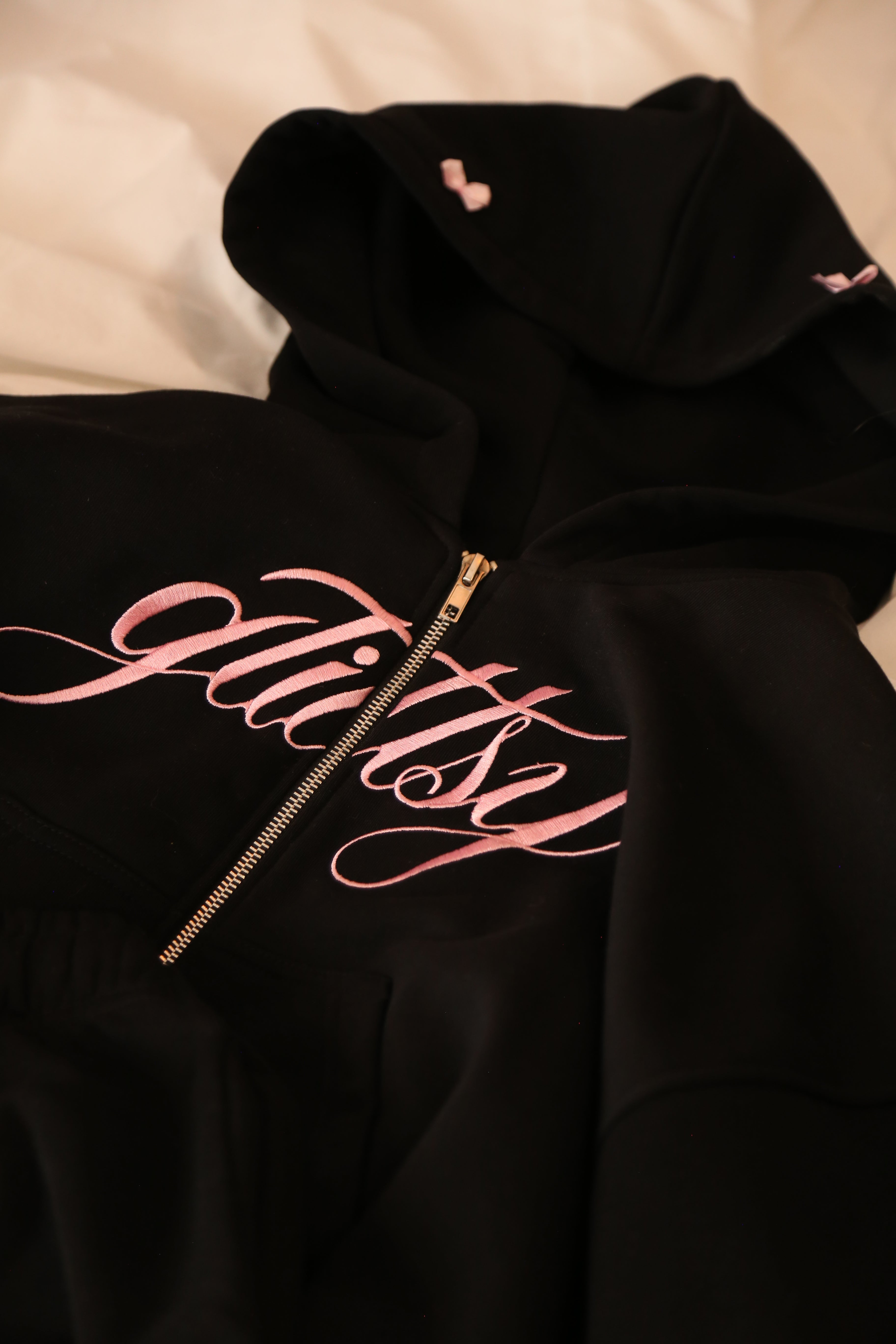 Satin Zipped Hoodie
