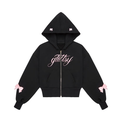 Satin Zipped Hoodie